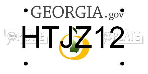 HTJZ12 Georgia License Plate