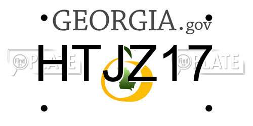 HTJZ17 Georgia License Plate