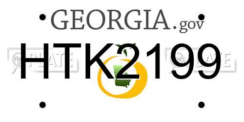 HTK2199 Georgia License Plate