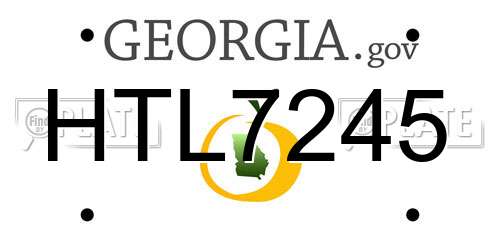 HTL7245 Georgia License Plate