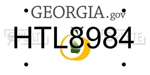 HTL8984 Georgia License Plate