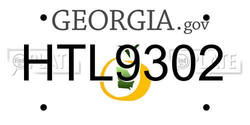 HTL9302 Georgia License Plate