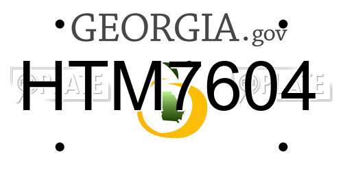 HTM7604 Georgia License Plate