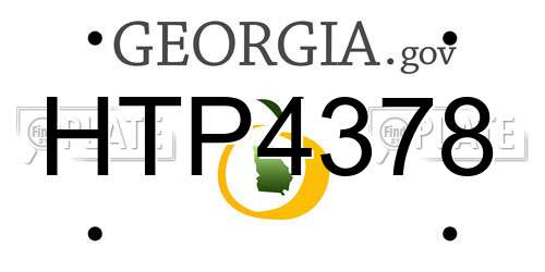 HTP4378 Georgia License Plate