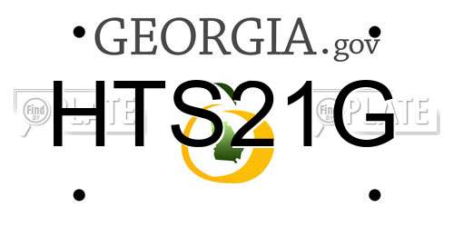 HTS21G Georgia License Plate