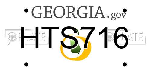 HTS716 Georgia License Plate