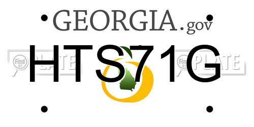 HTS71G Georgia License Plate