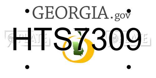 HTS7309 Georgia License Plate