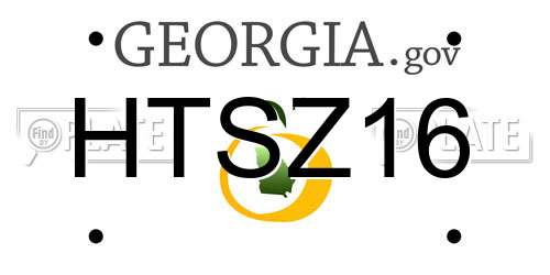 HTSZ16 Georgia License Plate