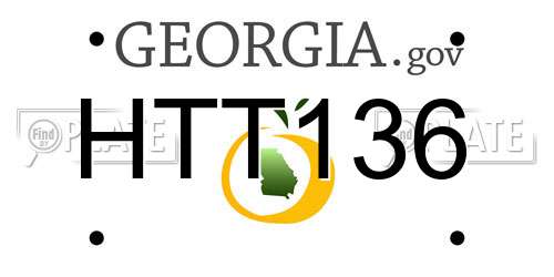 HTT136 Georgia License Plate
