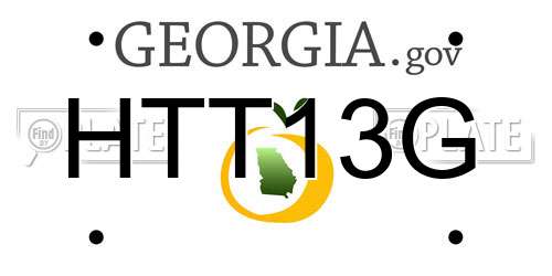HTT13G Georgia License Plate