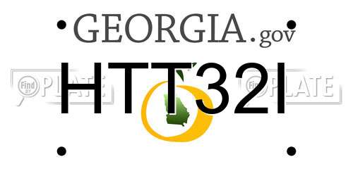 HTT32I Georgia License Plate