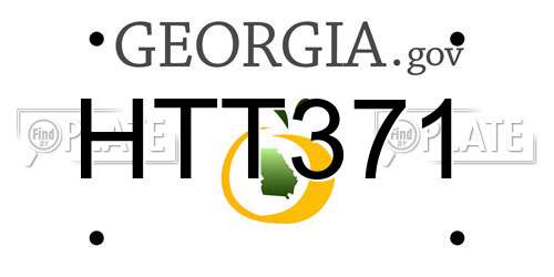HTT371 Georgia License Plate