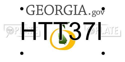 HTT37I Georgia License Plate