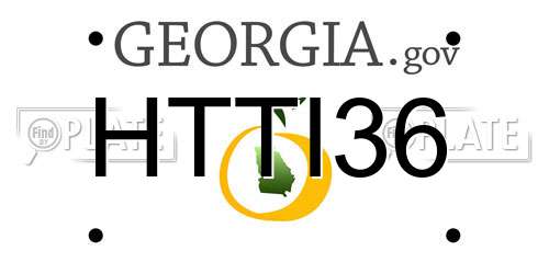HTTI36 Georgia License Plate