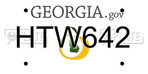 HTW642 Georgia License Plate