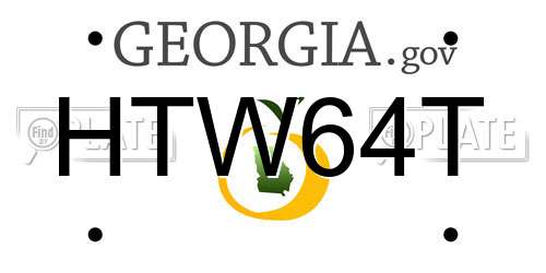 HTW64T Georgia License Plate