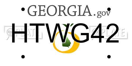 HTWG42 Georgia License Plate