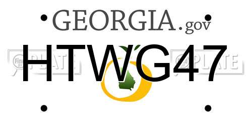 HTWG47 Georgia License Plate