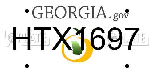 HTX1697 Georgia License Plate