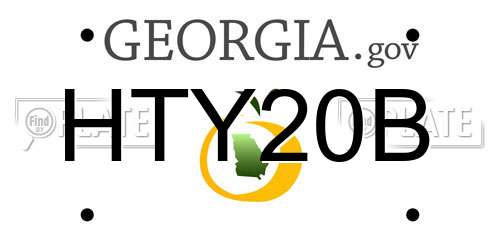 HTY20B Georgia License Plate