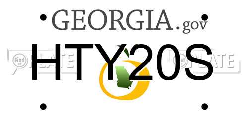 HTY20S Georgia License Plate