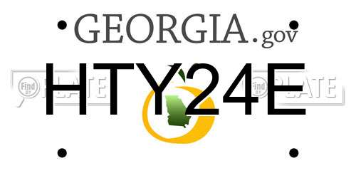 HTY24E Georgia License Plate
