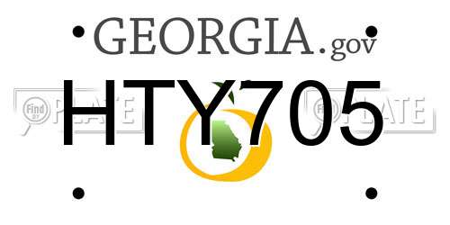 HTY705 Georgia License Plate