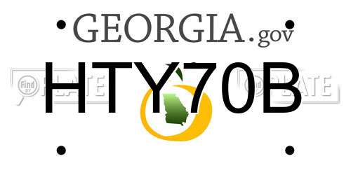 HTY70B Georgia License Plate
