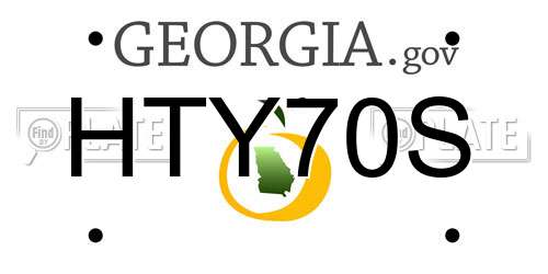 HTY70S Georgia License Plate