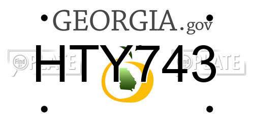HTY743 Georgia License Plate