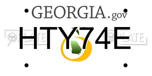 HTY74E Georgia License Plate