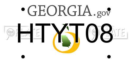 HTYT08 Georgia License Plate