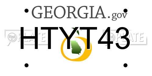HTYT43 Georgia License Plate