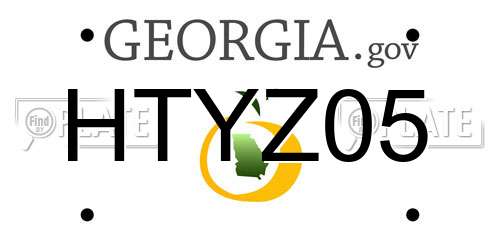 HTYZ05 Georgia License Plate