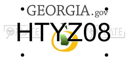 HTYZ08 Georgia License Plate