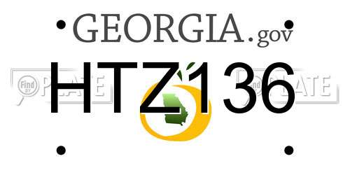 HTZ136 Georgia License Plate
