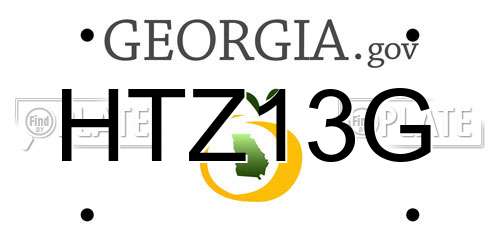 HTZ13G Georgia License Plate