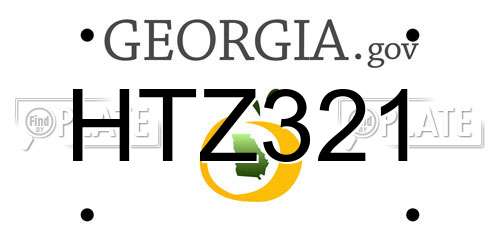 HTZ321 Georgia License Plate