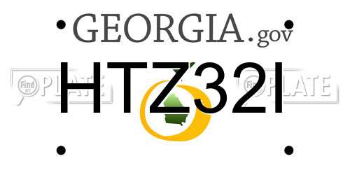 HTZ32I Georgia License Plate