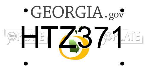 HTZ371 Georgia License Plate