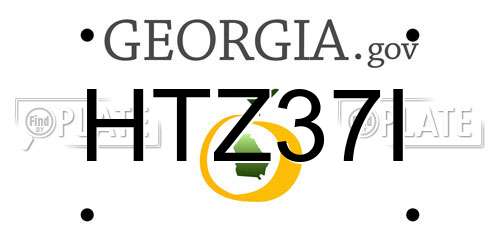 HTZ37I Georgia License Plate