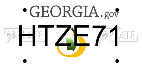 HTZE71 Georgia License Plate