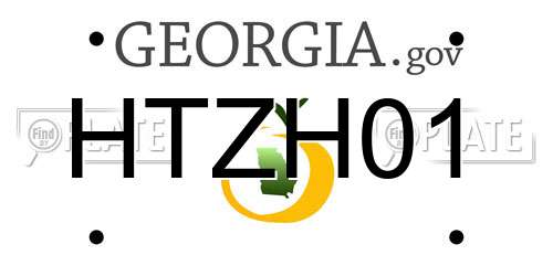 HTZH01 Georgia License Plate