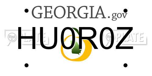 HU0R0Z Georgia License Plate