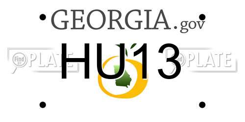 HU13 Georgia License Plate
