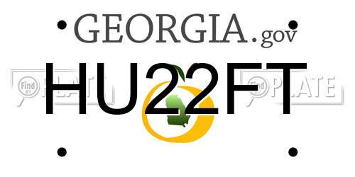 HU22FT Georgia License Plate