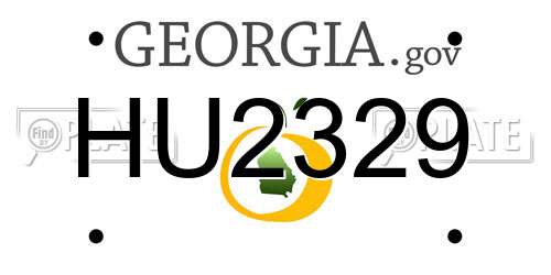 HU2329 Georgia License Plate