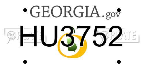 HU3752 Georgia License Plate