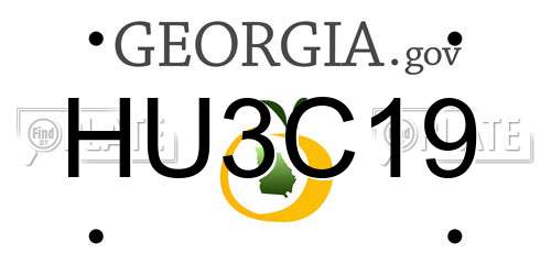 HU3C19 Georgia License Plate
